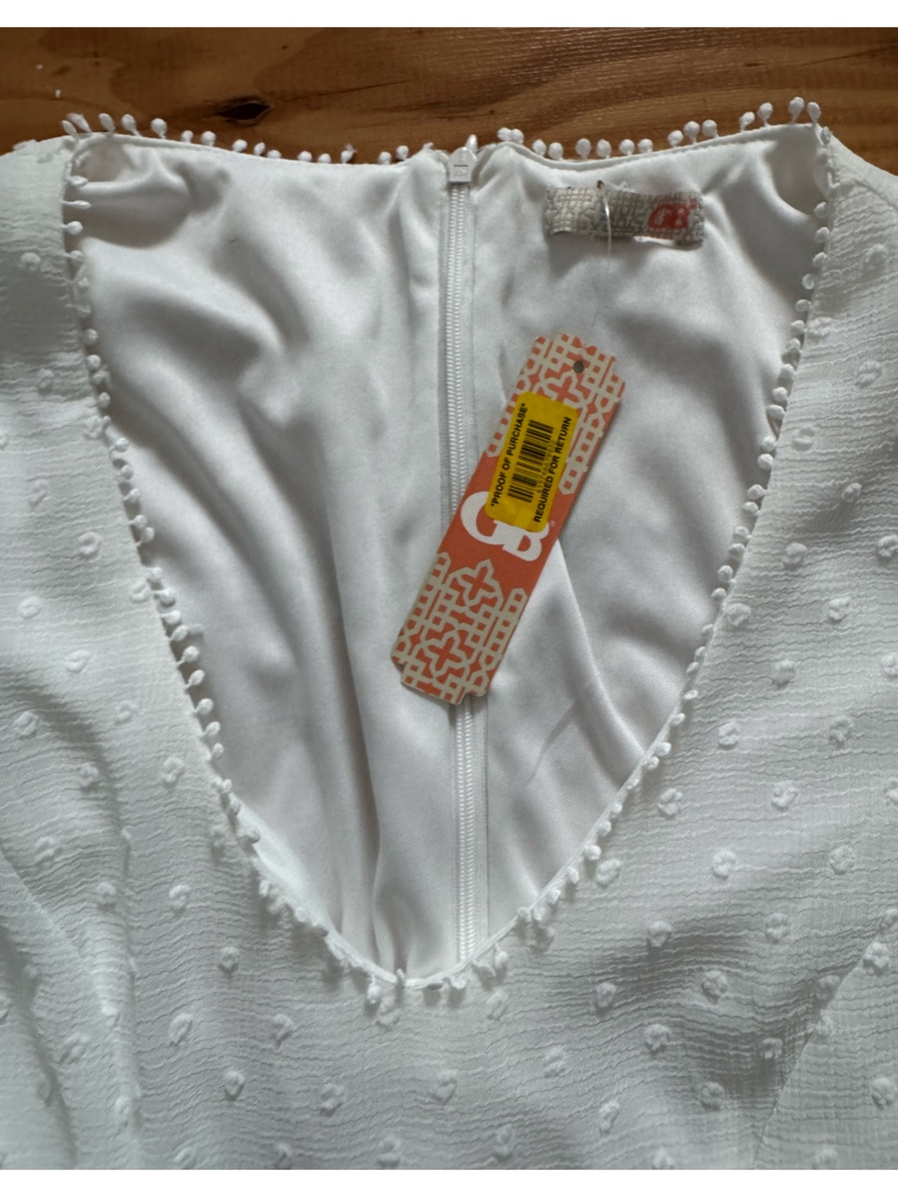 Gianni Bini White Swiss Dot Lace Tiered Long-Sleeve Dress new with tags - Picture 6 of 11